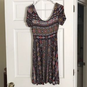 Entro Aztec short-sleeved skater dress